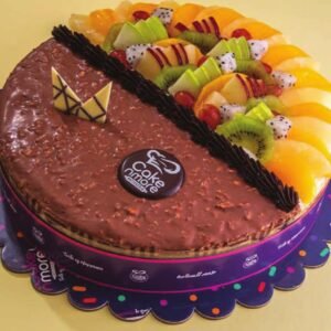 Semi Chocolate With Fruits Cake